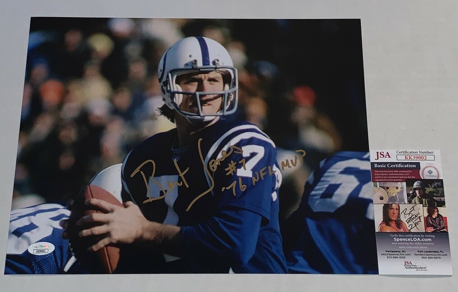 Bert Jones signed Baltimore Colts 11x14 Photo Poster painting autographed W/ 76 MVP Inscr. 2 JSA