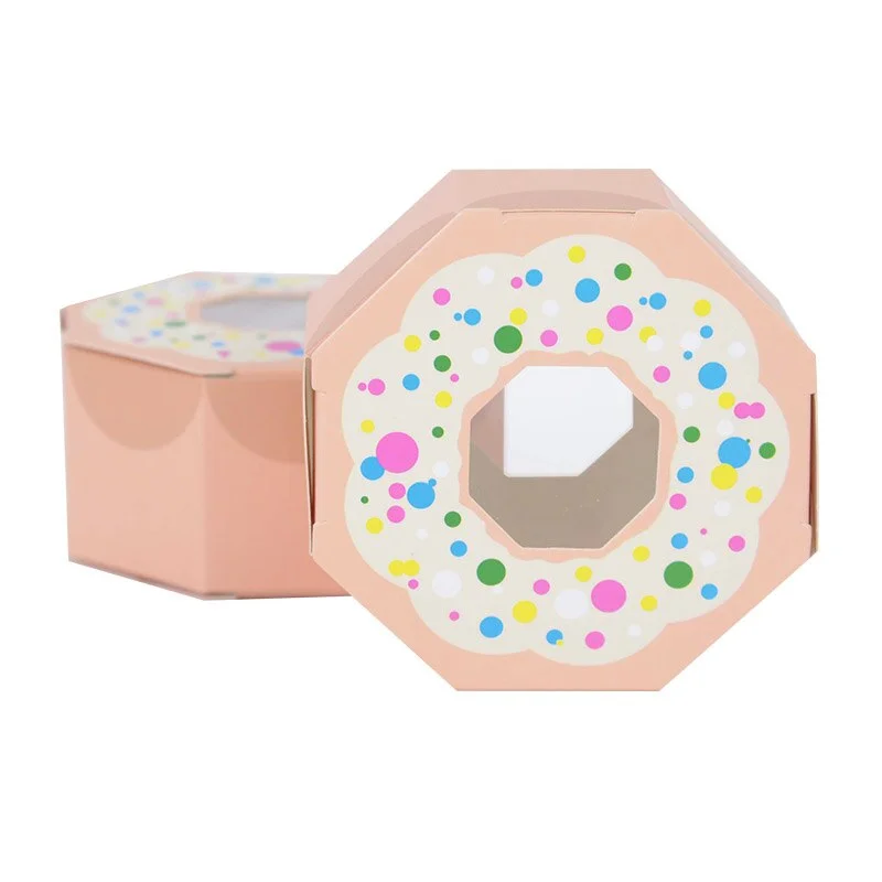 10pcs Donuts Paper Candy Chocolate Gift Box Sweet Bags Donut Theme Party Wedding Birthday Baby Shower Decoration Favors