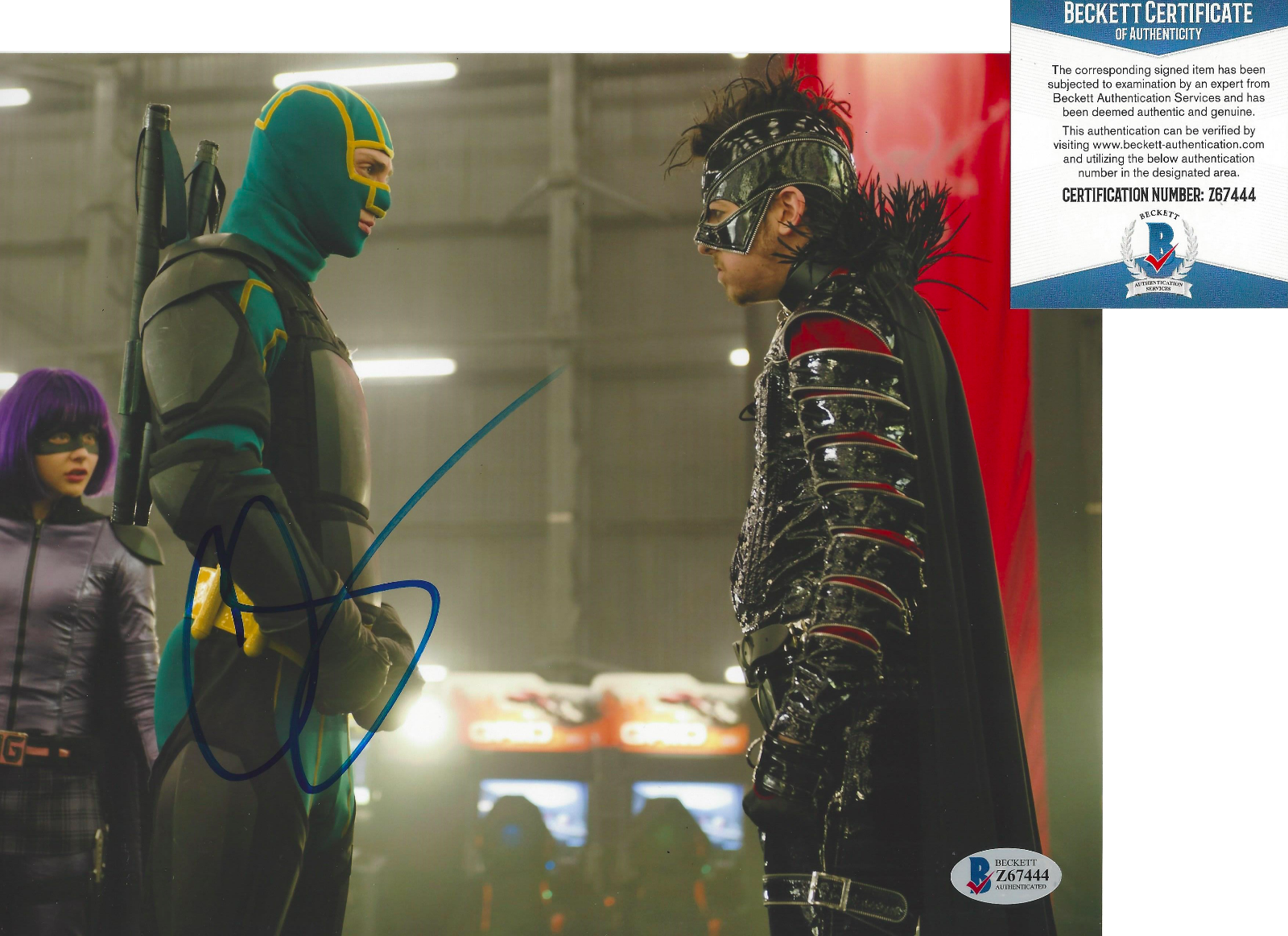 AARON TAYLOR-JOHNSON SIGNED 'KICK-ASS' 8x10 MOVIE Photo Poster painting ACTOR BECKETT COA BAS