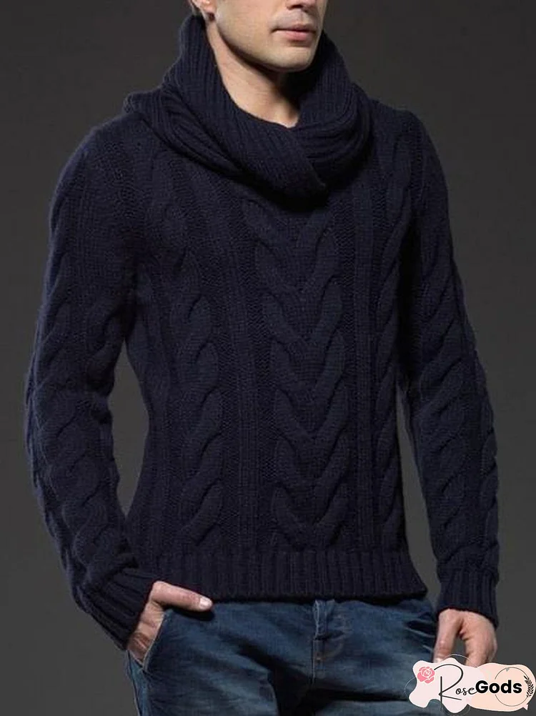 Men's Pullover Casual Soft and Comfortable Pullover Coat Thick Warm Hand-Knitted Cool Sweater