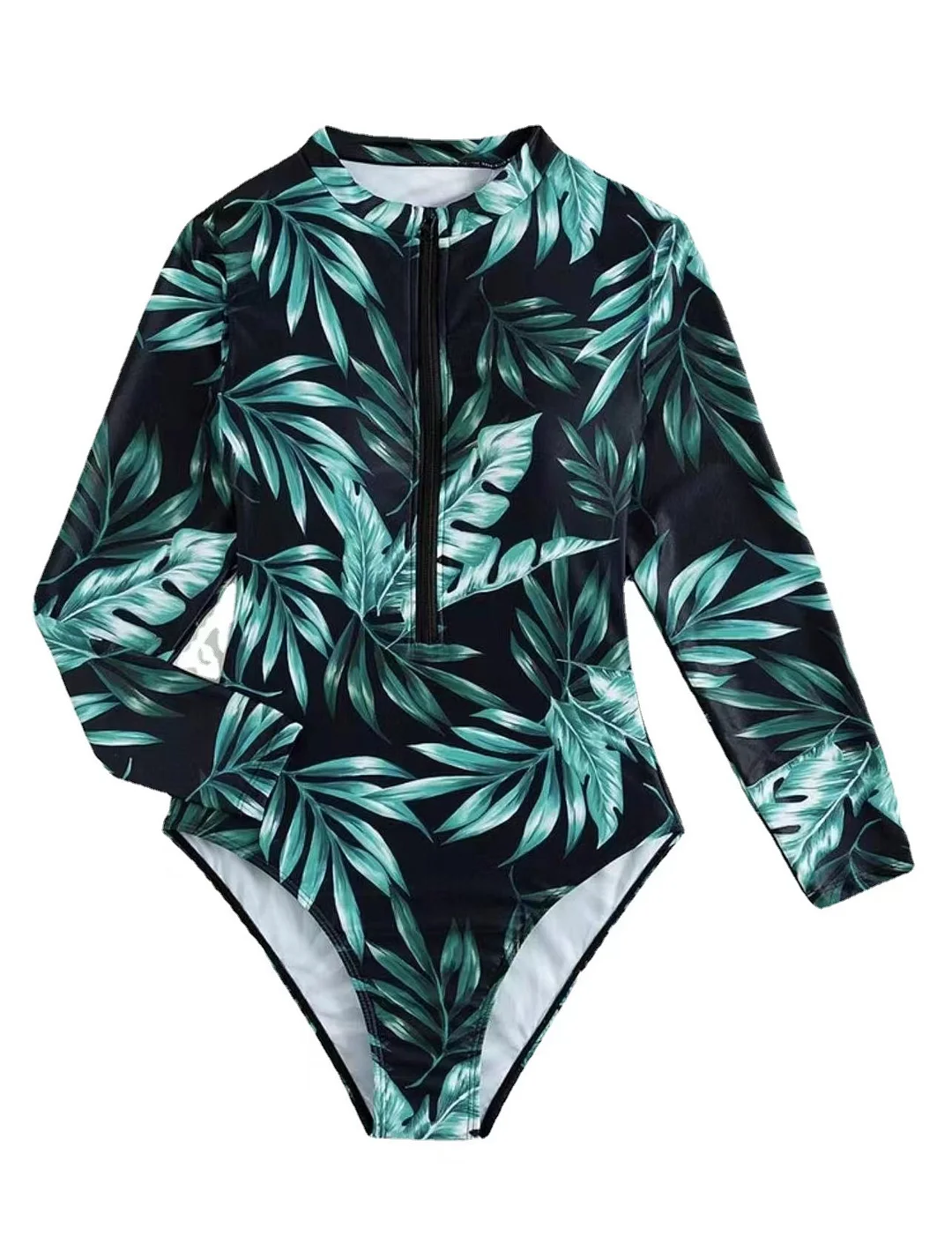 Uveng 2025 New Swimsuit Women Conservative Bikini Long-Sleeved Surf Wetsuit
