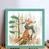 Fox Wearing Scarf-14CT Stamped Cross Stitch 21*21cm/8.27*8.27in tapestrymarket