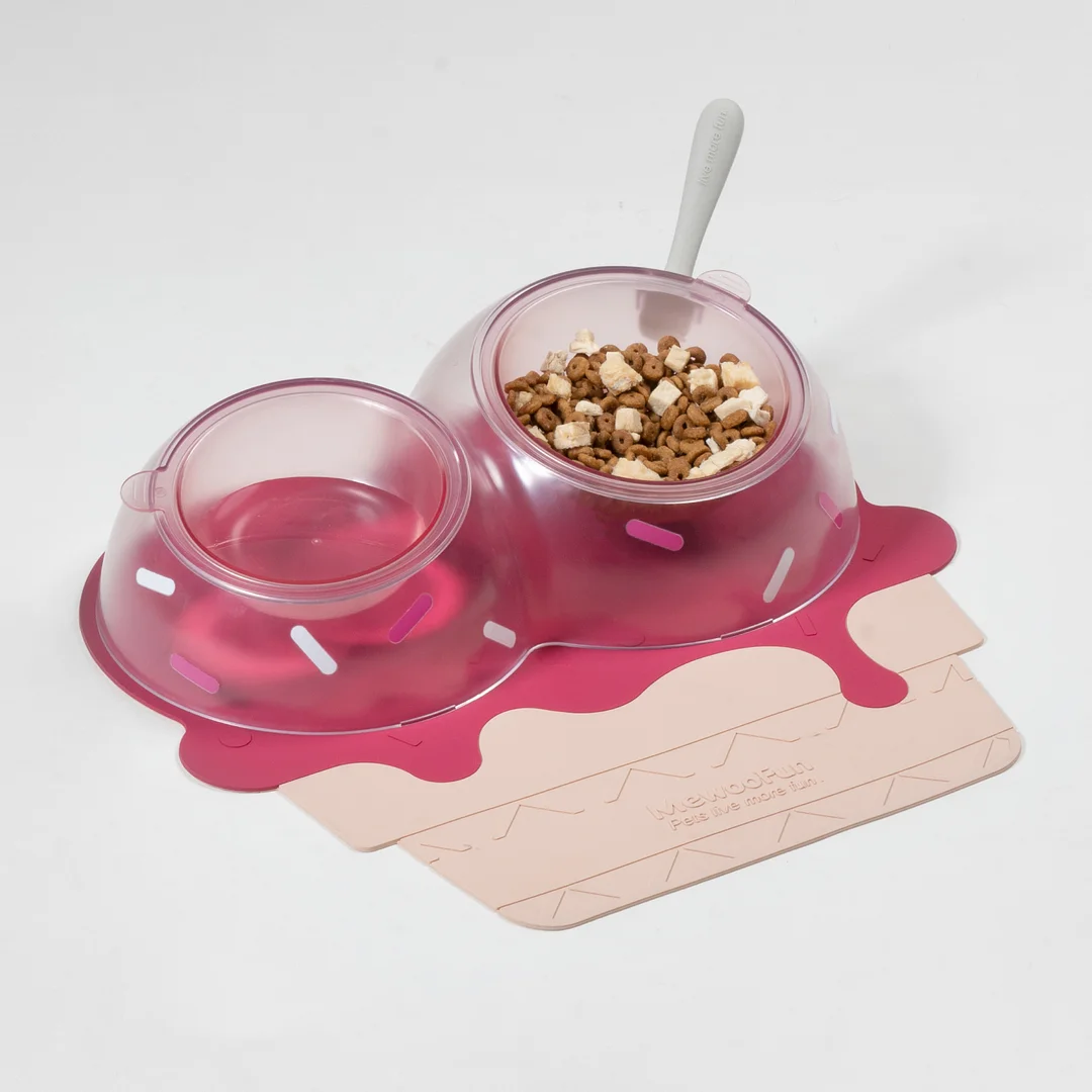Mewoofun ice-cream pet bowl rasberry