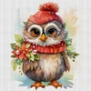 Christmas Owl - 18CT Stamped Cross Stitch 20*20cm/7.87*7.87in