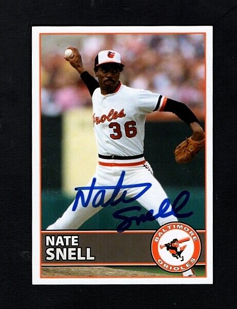 NATE SNELL- BALTIMORE ORIOLES AUTOGRAPHED TEAM ISSUED COLOR PC Photo Poster painting