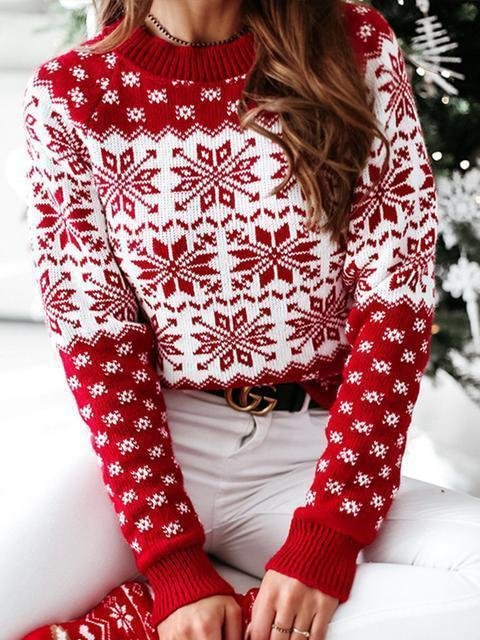 Christmas Print Thick Sweater - Shop Trendy Women's Clothing | LoverChic