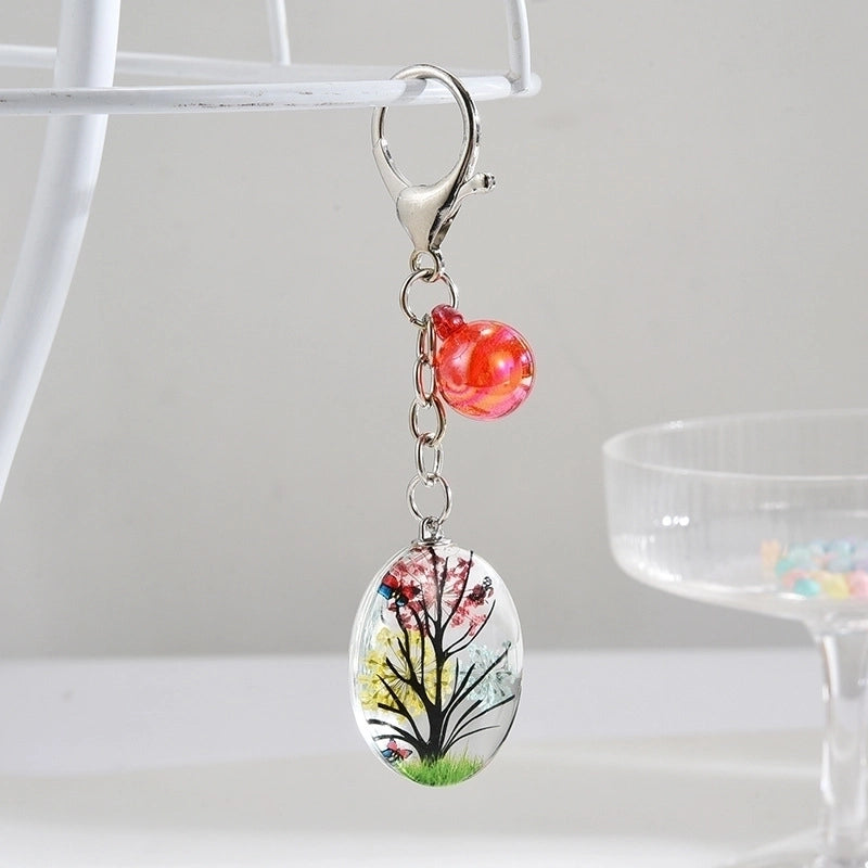 Cartoon Style Flower Resin Women’s Bag Pendant Keychain