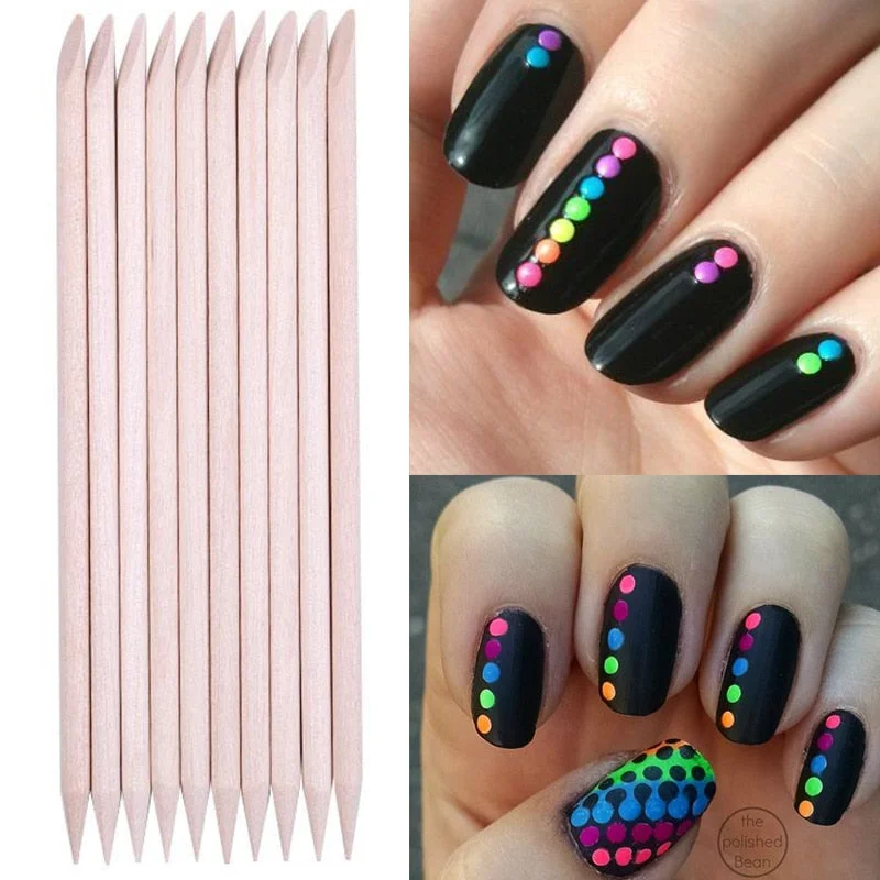 3/5/7/10PCS Multi-Styles Nail Wood Sticks Nail Dotting Pen Nail Brush Kits Nail Art Rhinestones Gems Picking Pen Nail Art Tools-Nail Inspo