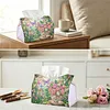 (24cm)Diamond Art Tissue Box DIY PU Napkin Cover for Home(Butterflies and flowers)