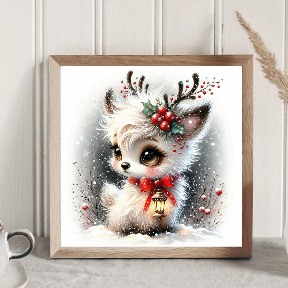 Diamond Painting - Full Round Drill - Snow Deer(Canvas|30*30cm)