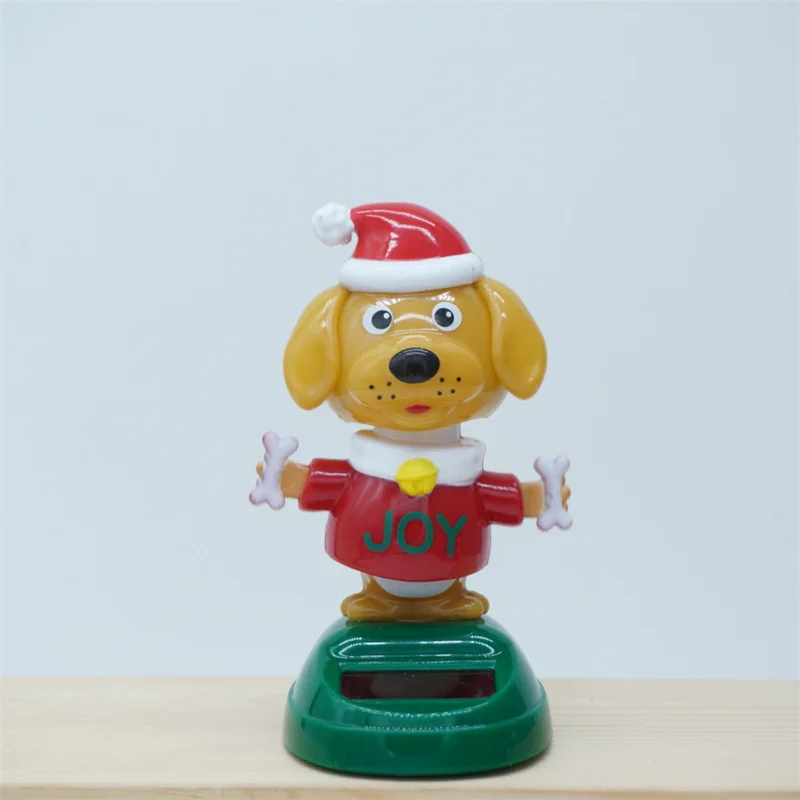 Christmas Solar-Powered Automatic Swinging Car Decor Creative Car Ornament