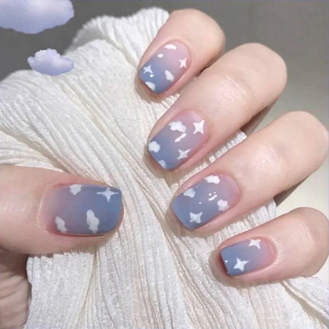 24Pcs/Set Cat Eye Phototherapy Nail Patch Wearable Fake Nail Short False Nail Wedding For Winter Autumn Wearable Full Cover-Nail Inspo