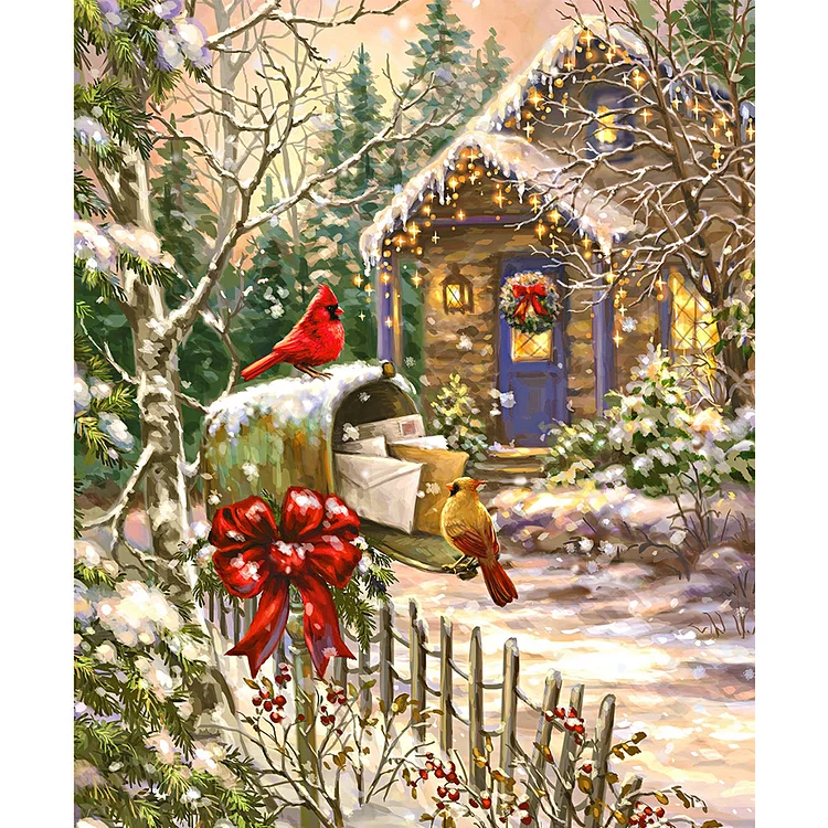 Postbox 11CT Stamped Cross Stitch 40*48CM