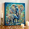 DIY Pearl Painting Elephant Herd with Frame for Home Wall Decor(25x25cm)
