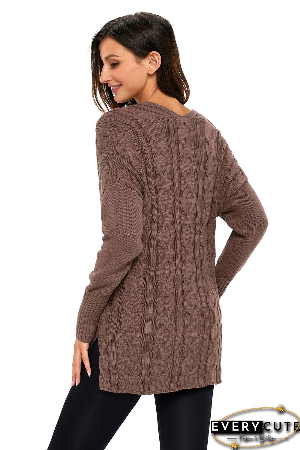 Mocha Oversized Cozy up Knit Sweater