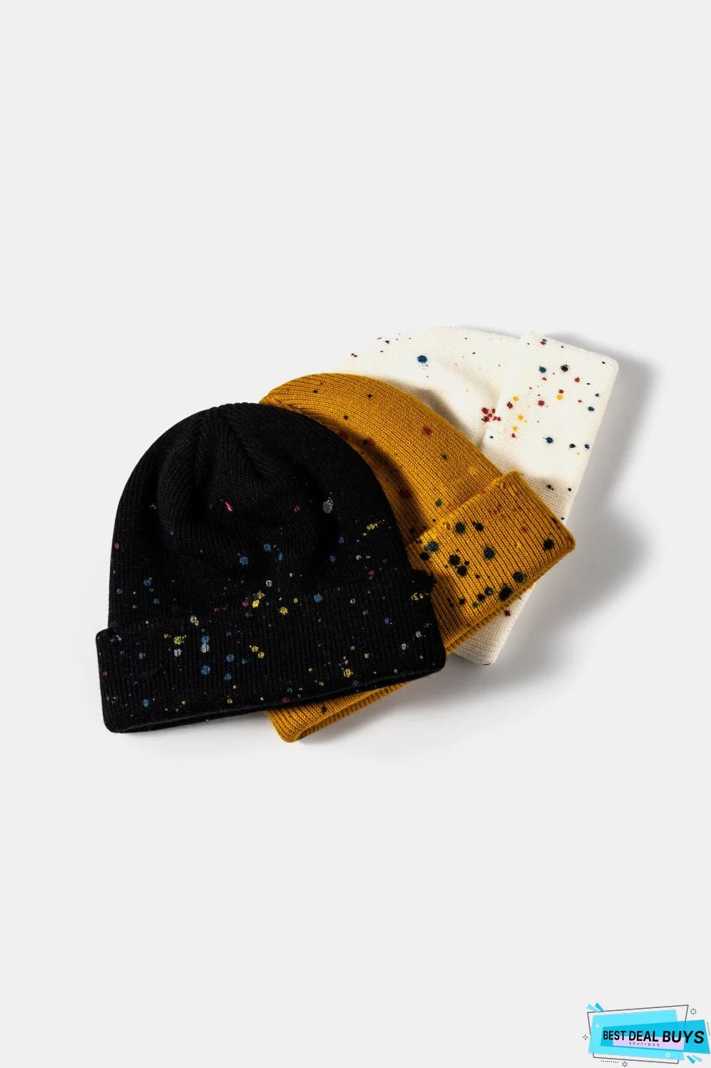 Confetti Rib-Knit Cuff Beanie
