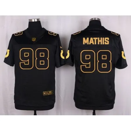 Colts #98 Robert Mathis Black Men's Stitched NFL Elite Pro Line Gold Collection Jersey