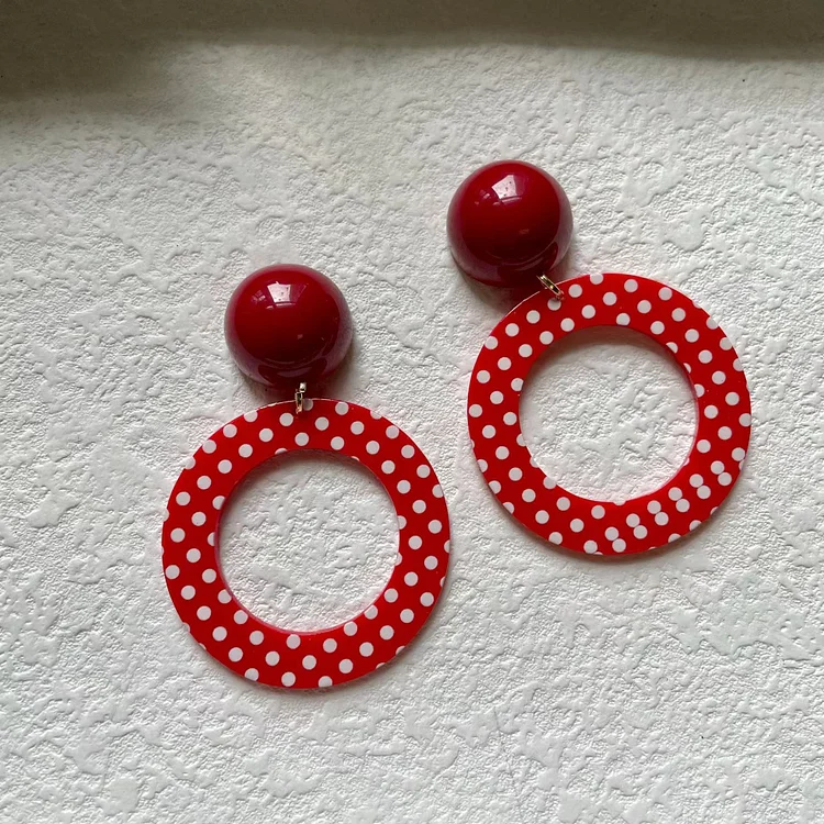 Polka Dot Big Hoop Earrings