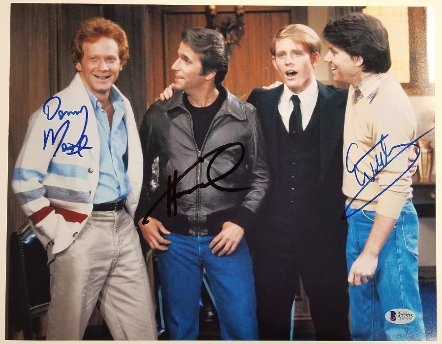 HAPPY DAYS Cast (3) Signed 11x14 Photo Poster painting #3 Winkler Williams Most ~Beckett BAS COA