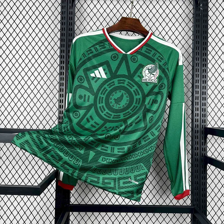 【S~4XL】Mexico 2026 World Cup Home Long Sleeves Jersey 1:1 Thai Quality