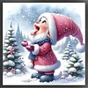 Gnome Playing With Snow - 11CT Stamped Cross Stitch - 40*40cm