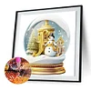 >SALE<5D DIY Full Round Drill Diamond Painting Xmas Crystal Ball Alphabet J 30x30cm