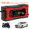 12V 6A Car Battery Charger LCD Display Car Battery Maintainer for Car Motorcycle