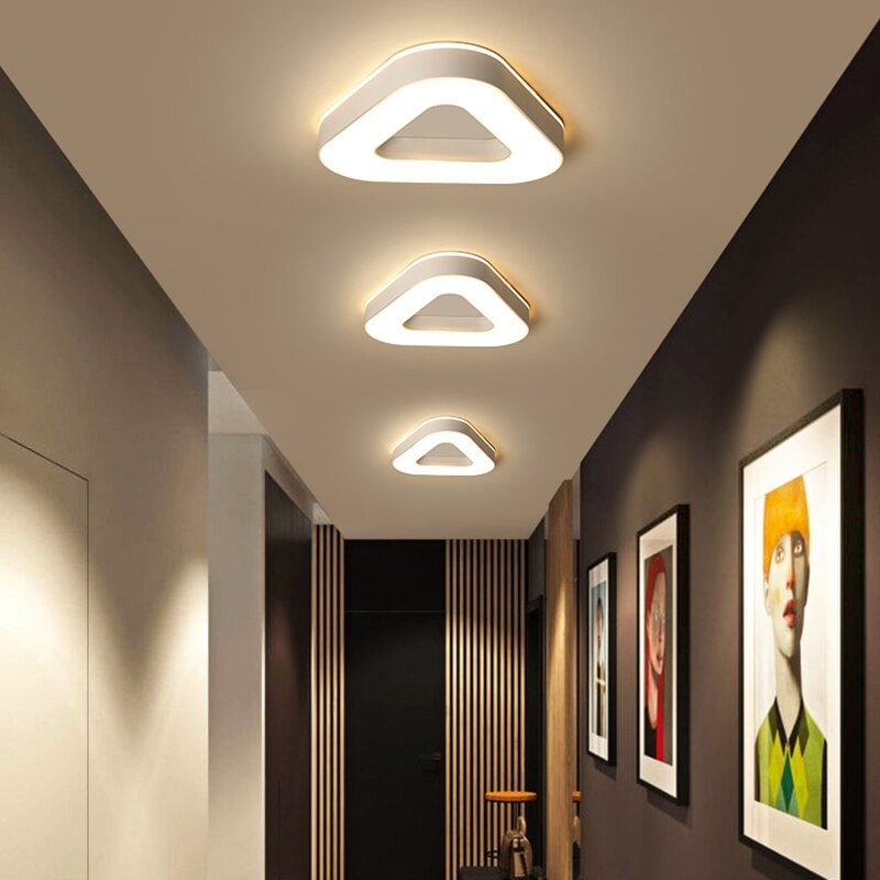 Diameter 240mm Modern LED Chandelier For Holly Aisle Corridor Bedroom Black Or White Square/Round/Triangle Led Chandelier