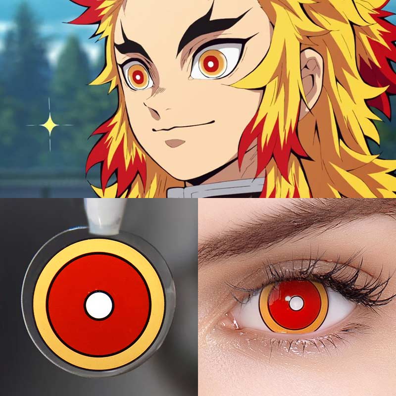 Demon Slayer Rengoku Kyojuro Cosplay Contact Lenses