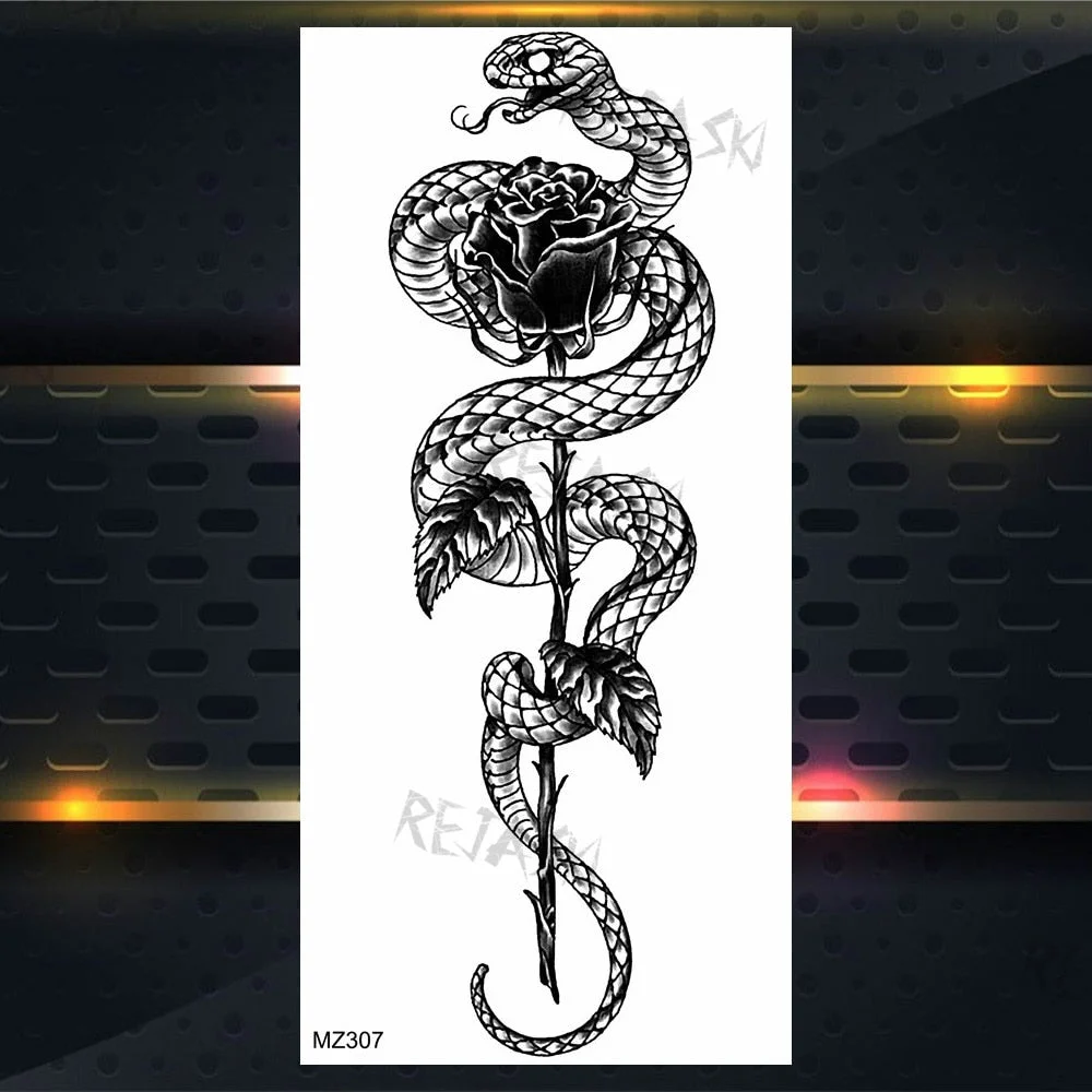 Purple Rose Jewelry Water Transfer Tattoo Stickers Women Body Chest Art Temporary Tattoo Girl Waist Bracelet Flash Tatoos Flower