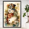 (40*60cm)Snowman - Round AB Drill Diamond Painting