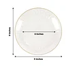 10 Pack | Clear Hammered 9" Round Plastic Dinner Plates With Gold Rim, Disposable Party Plates