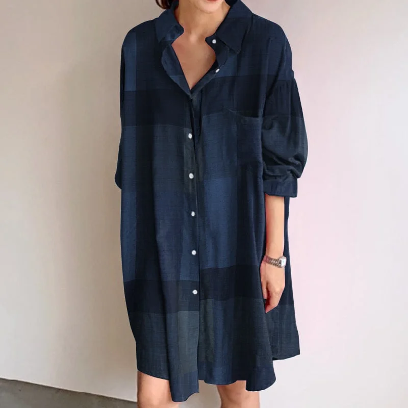 Checked Shirt Dress Long Sleeve Plaid Mini Vestidos Women Summer Sundress ZANZEA 2022 Kaftan Female Casual Floral Robe