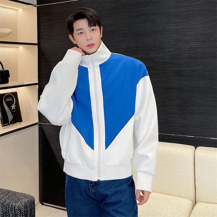 -836 P100 Korean Style Contrast Color Jacket-Dawfashion- Original Design Clothing Store-Halloween 2022