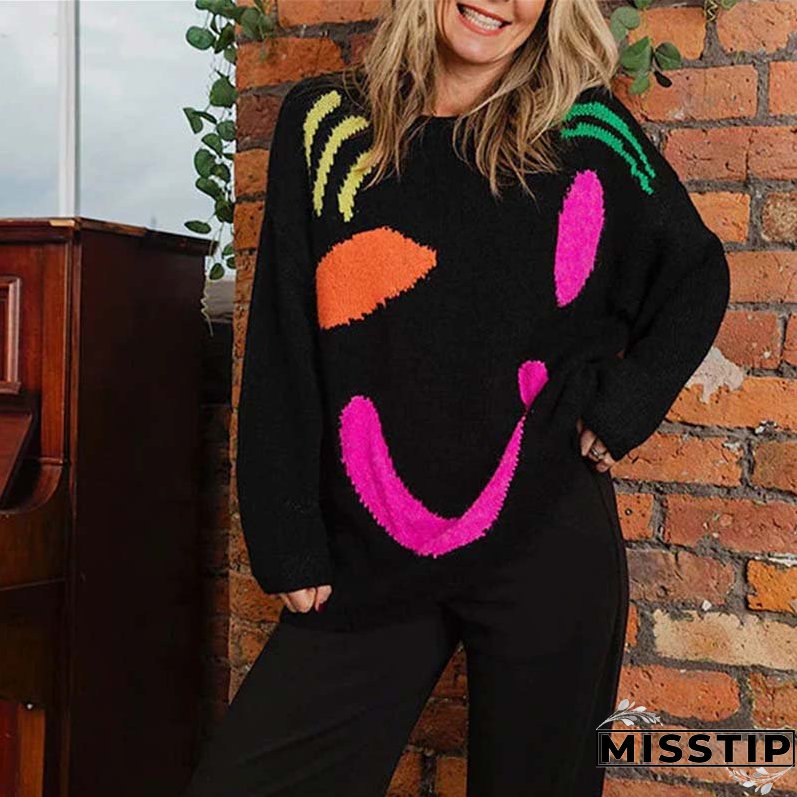 Smiley Casual Knit Sweater