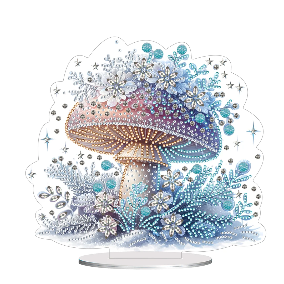 DIY Mushroom Special Shaped Acrylic Desktop Diamond Painting Art Office Decor