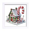 5D DIY Partial Special Shaped Drill Diamond Painting Xmas Candy House Kit With Frame Kit 18x18cm