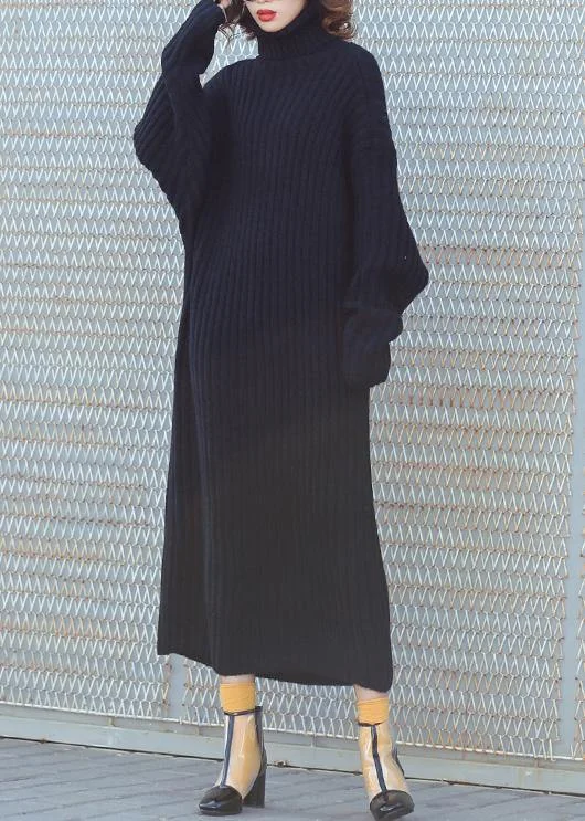 For Work high neck Sweater fall dresses Quotes black tunic knitwear