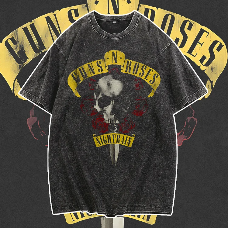 Davidhawaii100% Cotton Casual Vintage Rock Rose Skull Men's Street T-Shirt - 100% Cotton
