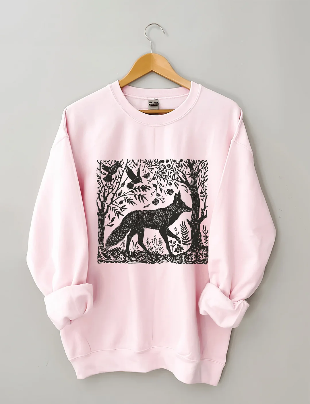 Folklore Forest Fox Lino Print Sweatshirt