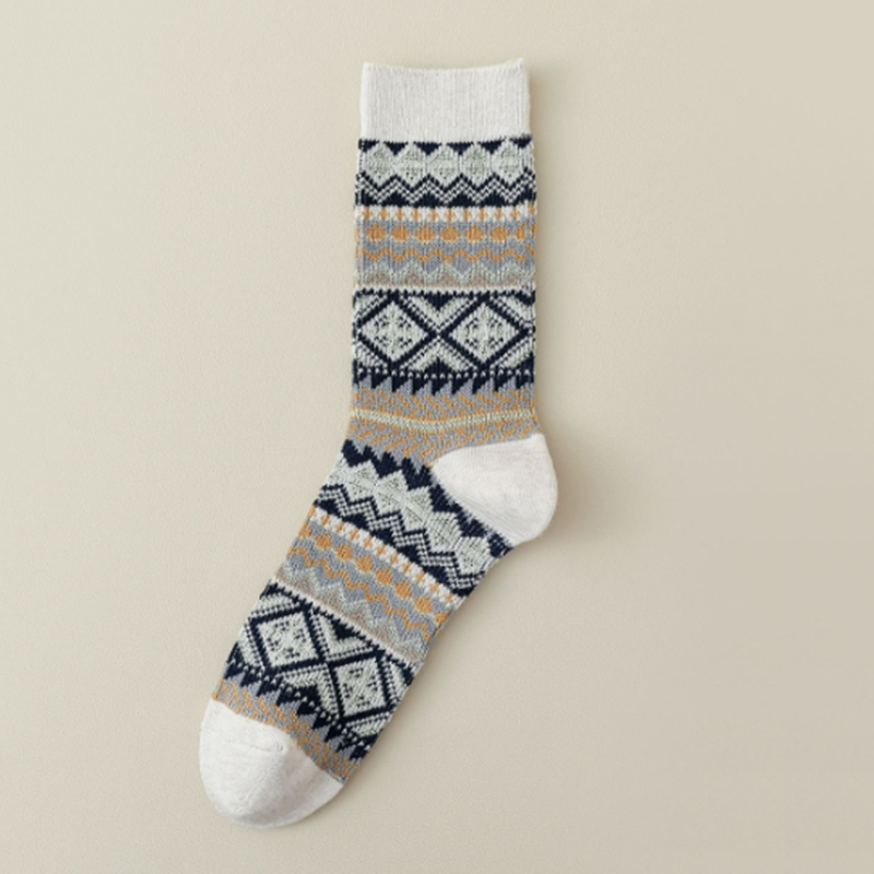 Comstylish Men's Retro Autumn/Winter Mid Length Socks