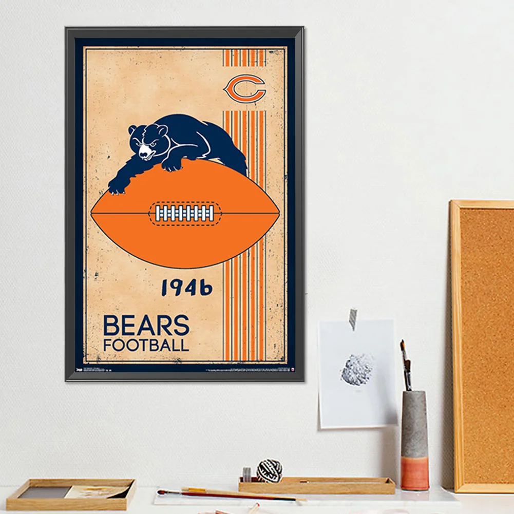 Diamond Painting - Full Round Drill - Chicago Bears(Canvas|30*45cm)