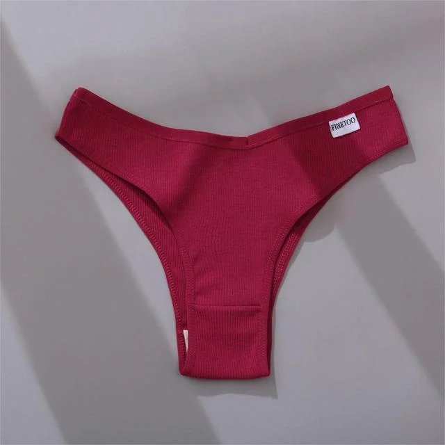 2021 Sexy Cotton Women Brazilian Panties V Waist Female T-back Underpants Intimate Lingerie Bikini Panty M-XL