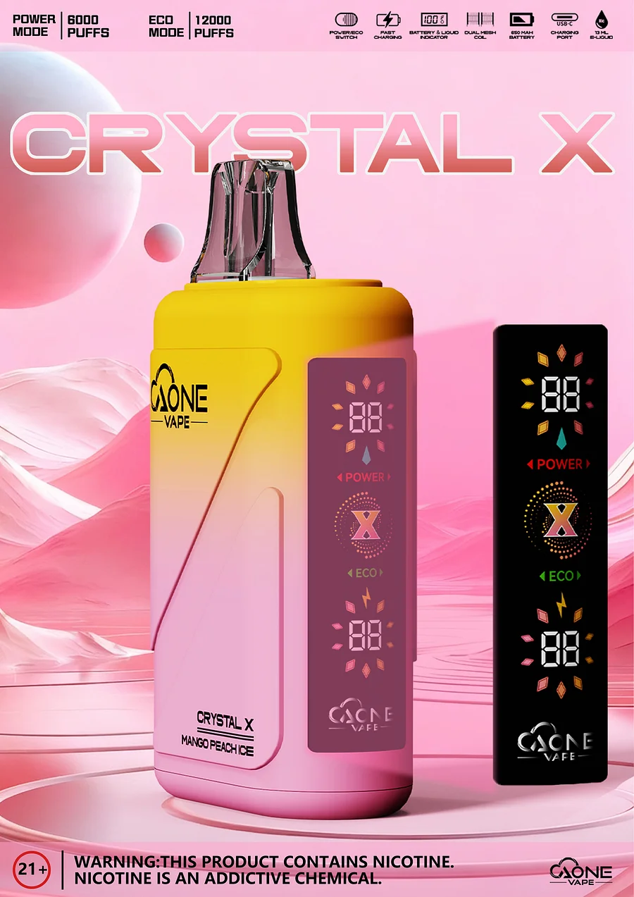 AONE VAPE CRYSTAL X 水晶2代拋棄式12000口大容量一次性電子煙