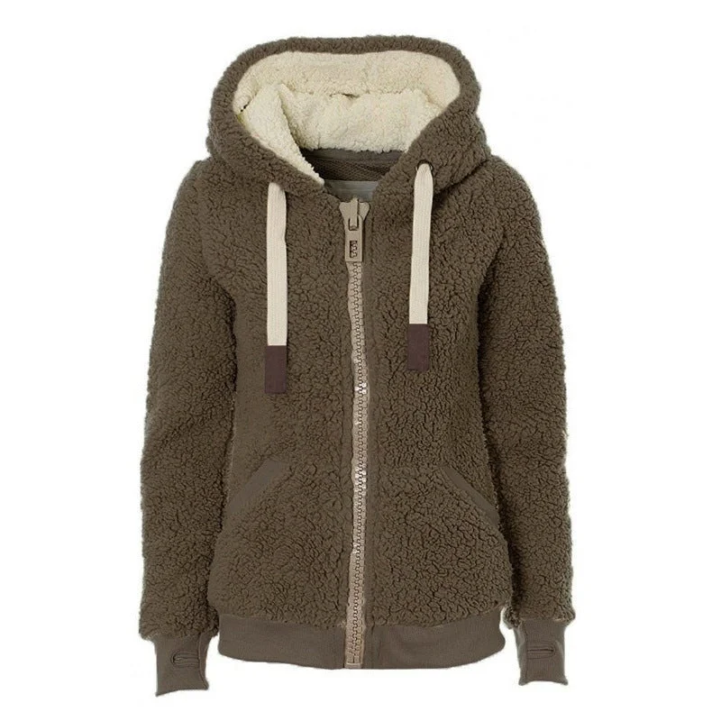 Women's Coat Plush Hooded Sweatshirt Jacket