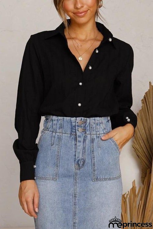 Button Cuffed Sleeve Shirt