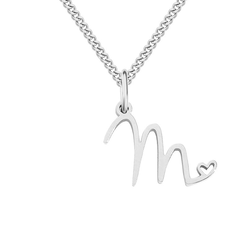 Stainless Steel Minimalist Plating Letter Solid Color Pendant Necklace
