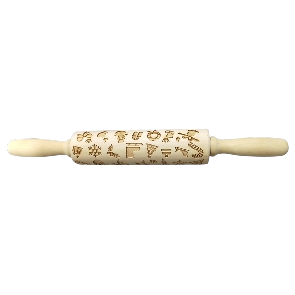 

Non-stick Christmas Rolling Pin Wood Pastry Dough Flour Roller Cooking Tool, 501 Original