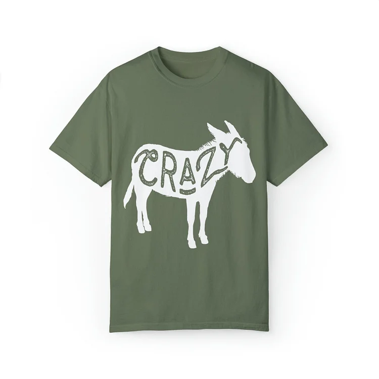 Casual "Crazy Donkey" Printed T-Shirt Short Sleeve