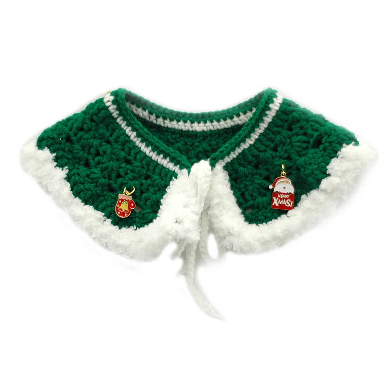 Christmas Hand Knitting Puppy Holiday Cape